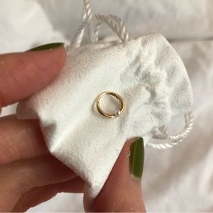 Pamela Love Gold Hoop Earring with White Pearl